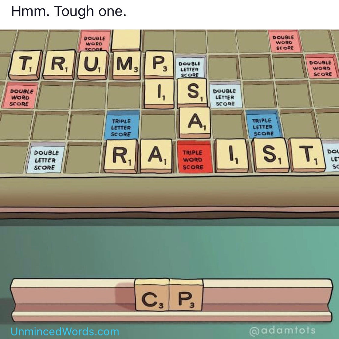 A tough one, scrabble fans.