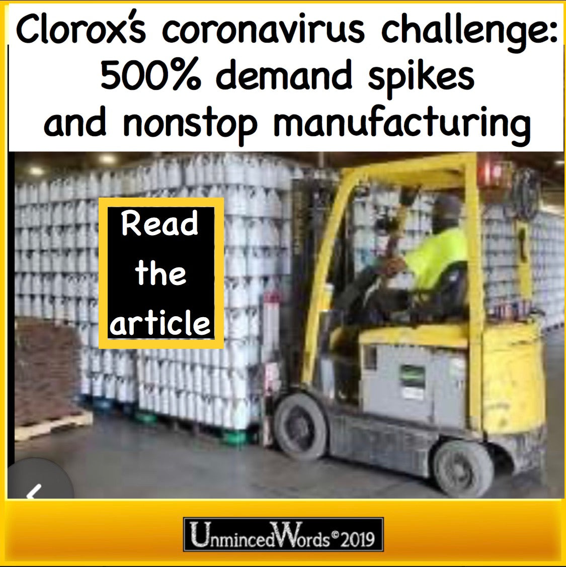 Clorox’s coronavirus challenge: 500% demand spikes and nonstop manufacturing