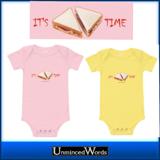 It’s Peanut Butter and Jelly Time onesie design