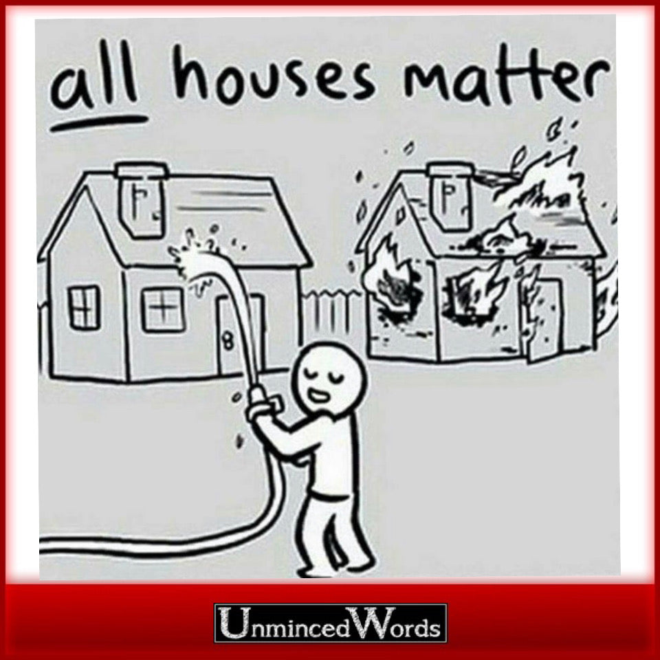 An illustration of what it means when people respond to "Black Lives Matter" with "All Lives Matter"