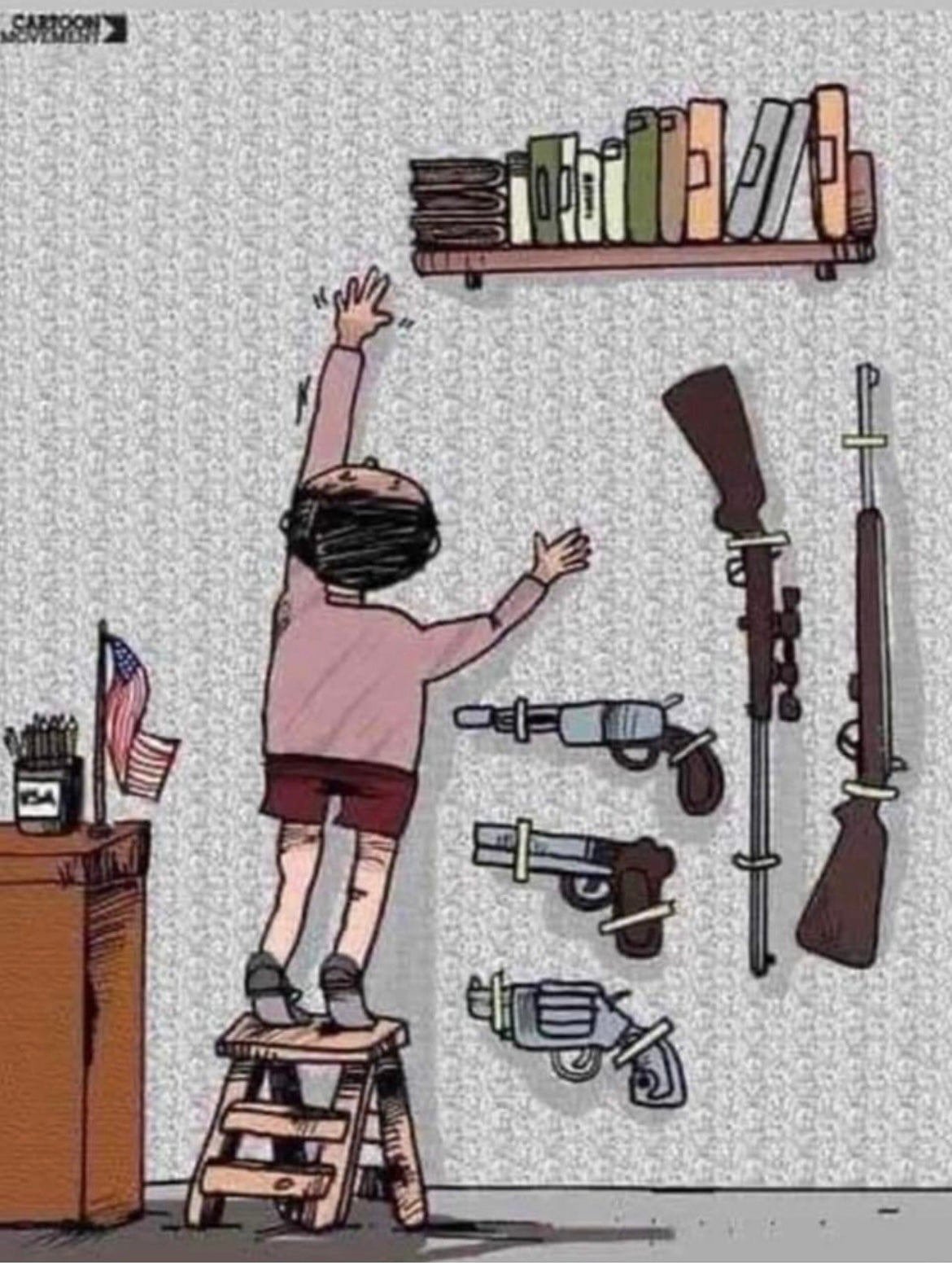 This Gun violence political cartoon is spot on.