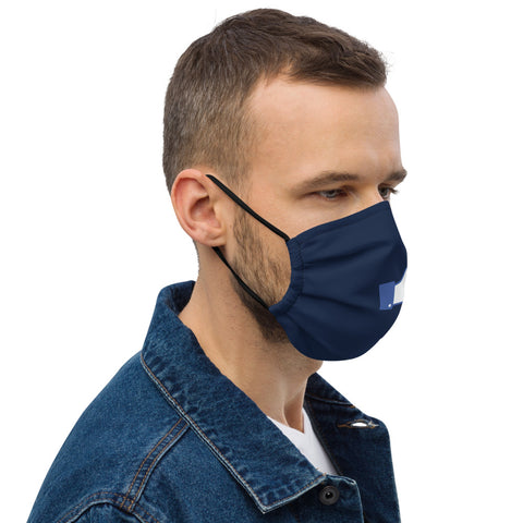 Middle Blue Finger - Premium face mask