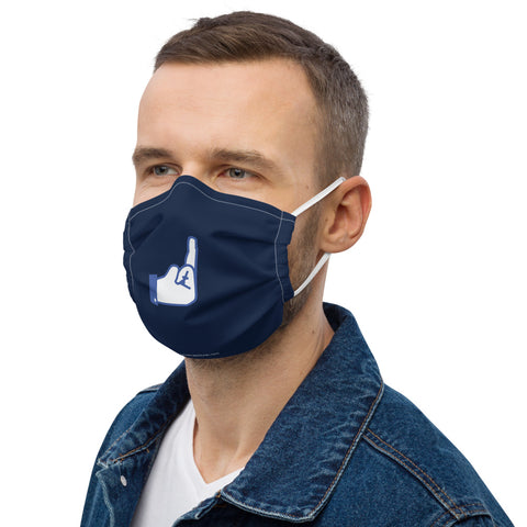 Middle Blue Finger - Premium face mask