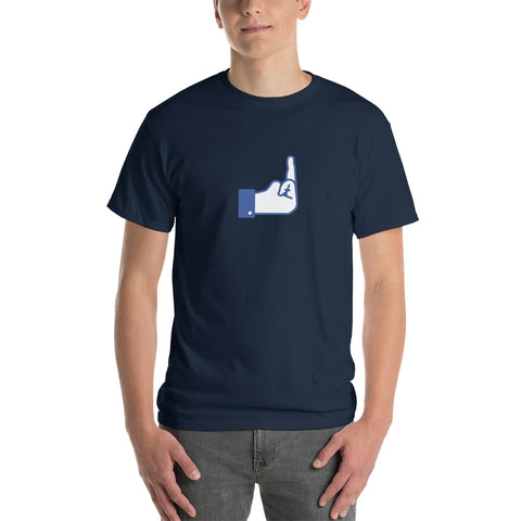 Middle Blue Finger - Short Sleeve T-Shirt