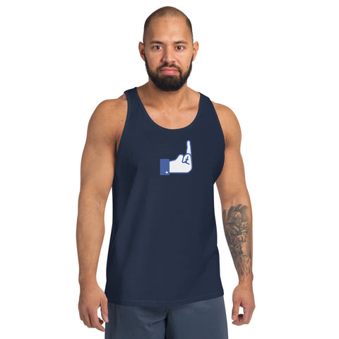 Middle Blue Finger - Unisex Tank Top