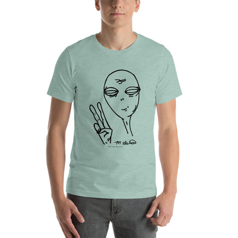 Peaceful Alien - Short-Sleeve Men's T-Shirt - Unminced Words