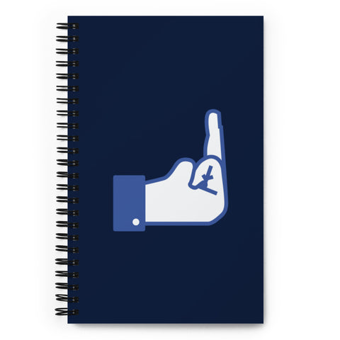 Middle Blue Finger - Spiral notebook