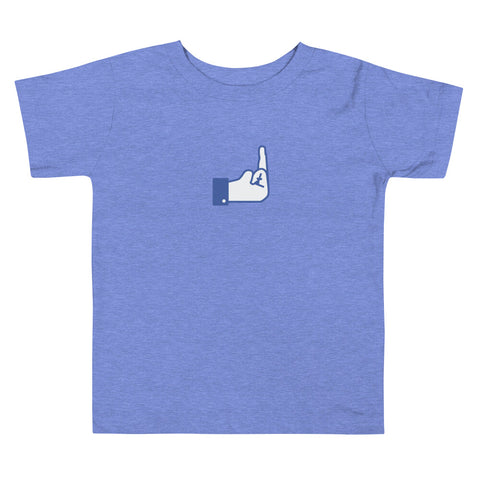 Middle Blue Finger - Toddler Short Sleeve Tee