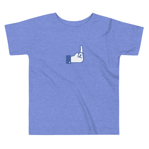 Middle Blue Finger - Toddler Short Sleeve Tee