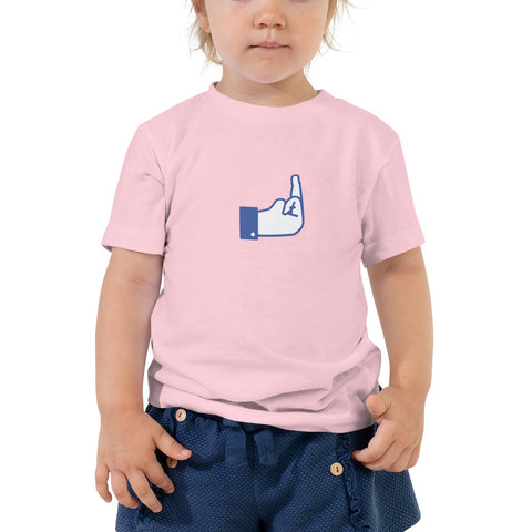 Middle Blue Finger - Toddler Short Sleeve Tee