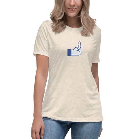 Middle Blue Finger - Women's Relaxed T-Shirt