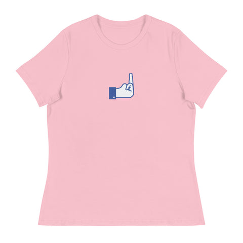 Middle Blue Finger - Women's Relaxed T-Shirt