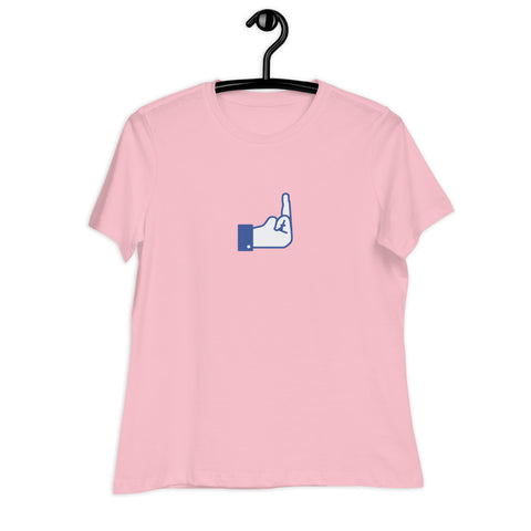 Middle Blue Finger - Women's Relaxed T-Shirt