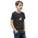 Middle Blue Finger - Youth Short Sleeve T-Shirt